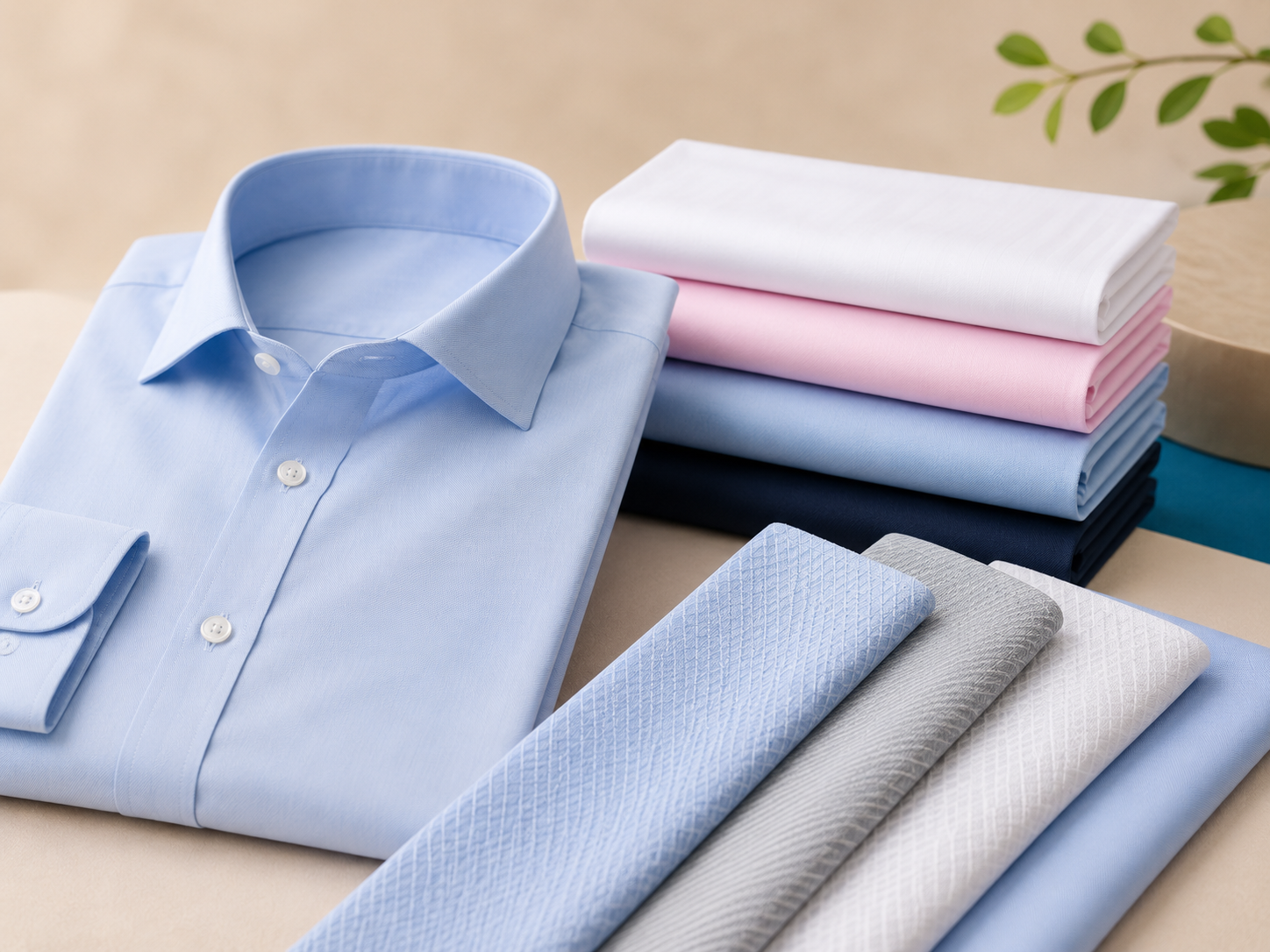 Camisas y telas de popelina labrada